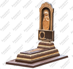 Бетонный памятник «Лавр – Матерь Божья – Коричневый» – надгробие с иконой Богородицы
