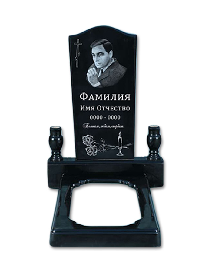 Полимерный памятник «Тюльпан 2» с портретом – ритуальный надгробный памятник из полимера