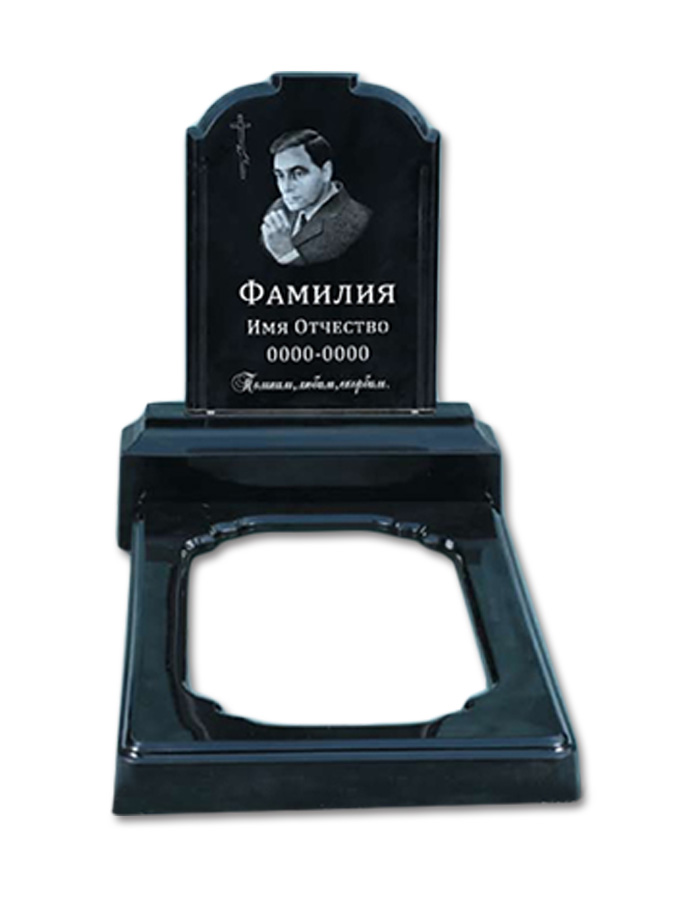 Полимерный памятник «Подкрестник с гробницей» с фотокерамикой – ритуальное надгробие