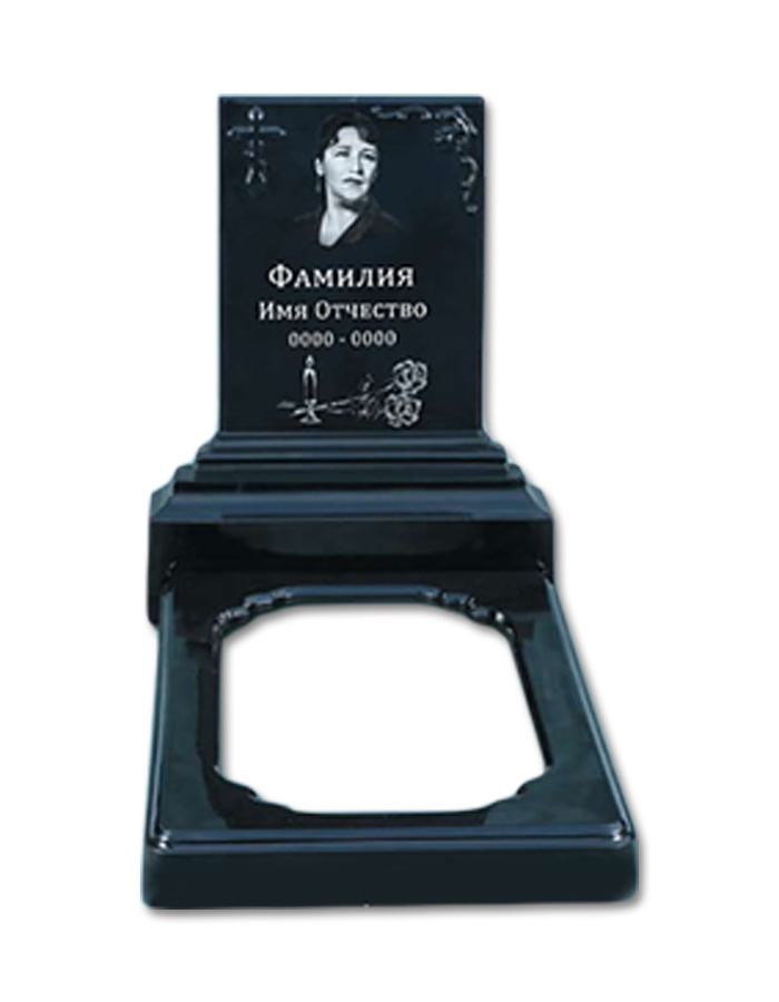 Полимерный памятник “Табличка 40×60 с гробницей” – ритуальная табличка на могилу