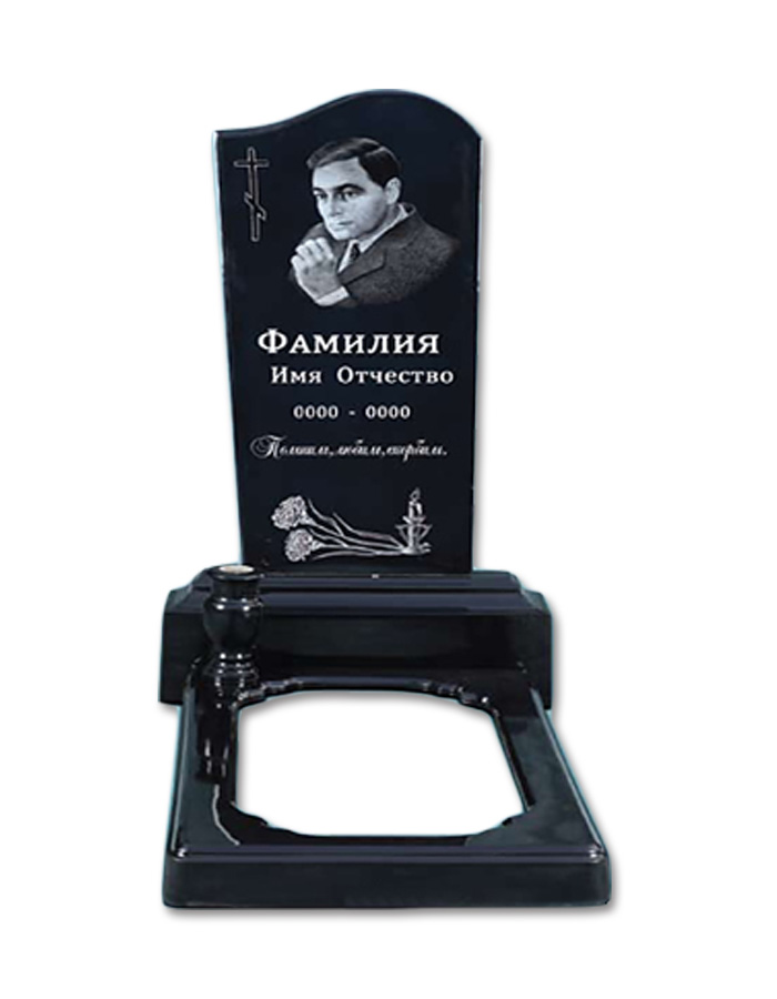 Полимерный памятник “Прапор” с фотопортретом — надгробие из полимера, памятник на могилу