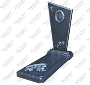 Бетонный памятник «Лира-Ветрило» графитовый — фигурный надгробный памятник с крестом