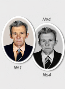 Портрет на пам'ятник на емальованій табличці — кольорове та чорно-біле фото на пам'ятник овальної форми