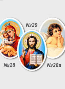 Емальована табличка ангел на пам'ятник овальна релігійна ікона