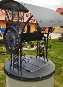 Декоративный колодец "Античный Рим", серебряно-чёрный фото