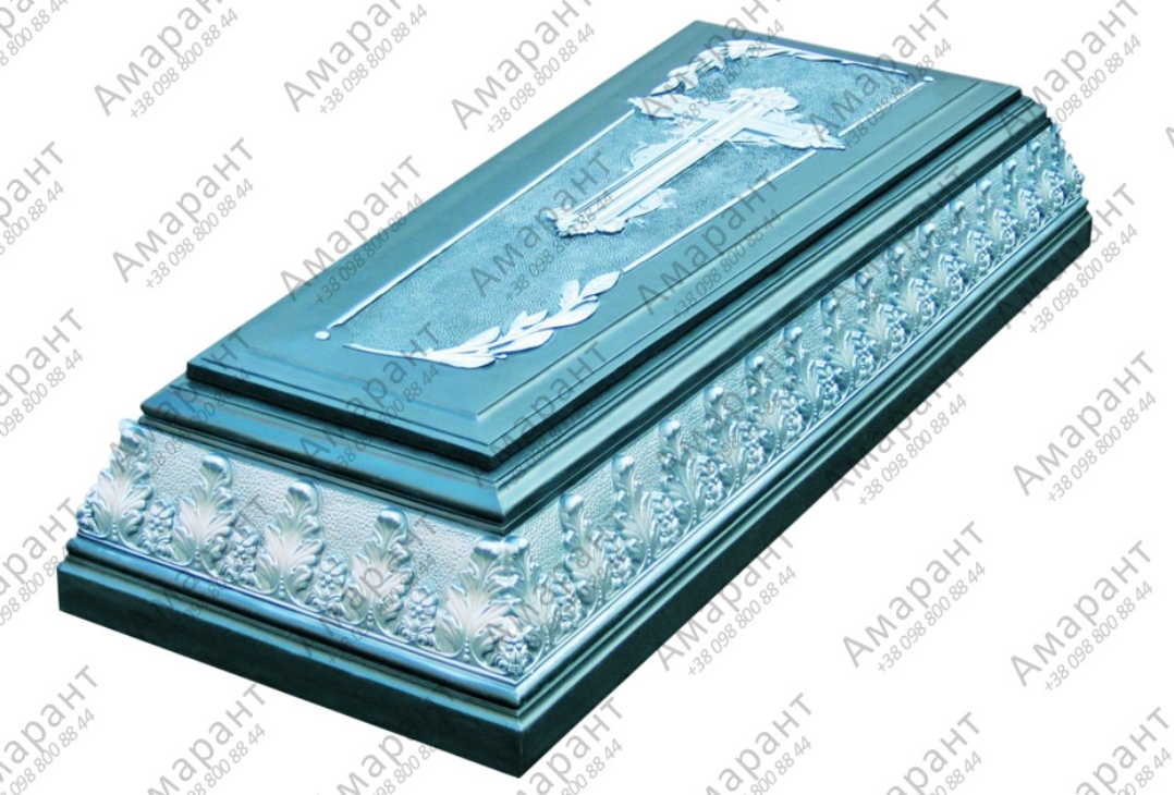 Бетонный надгробок «Арма Графит» с крестом и рельефом