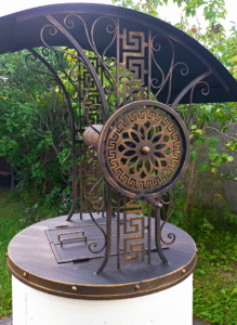 Декоративный колодец "Античный Рим", бронза, золото, коричневый фото