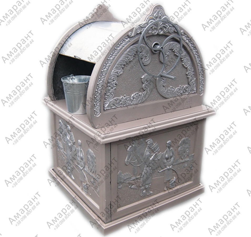 Колодец «Живая Вода» металлический перламутр — церковный декор и емкость для воды