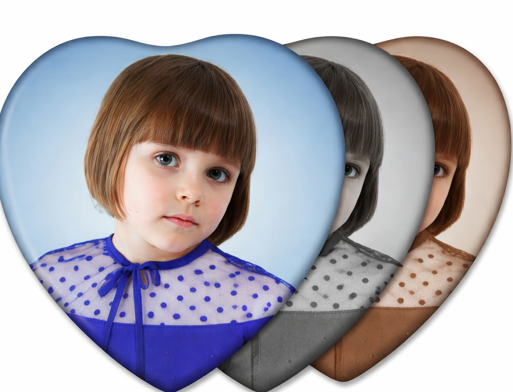 Фото на памятник на керамограните (форма сердце) — фотокерамика для мемориала, портрет на могилу