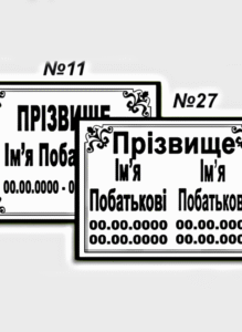 Емальована меморіальна табличка на пам'ятник для кладовища