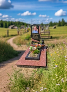 Памятник ребенку из гранита с фото, вертикальное фото на могиле